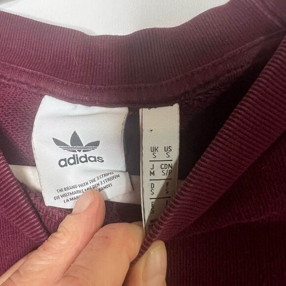 Adidas Burgundy Tunic Length Pullover Sweatshirt - Picture 7 of 9